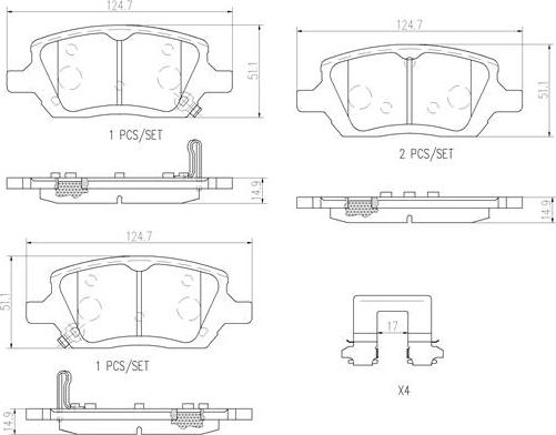 Brembo P10035N - Bremžu uzliku kompl., Disku bremzes www.autospares.lv