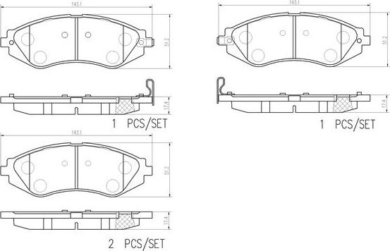 Brembo P 10 032 - Bremžu uzliku kompl., Disku bremzes www.autospares.lv