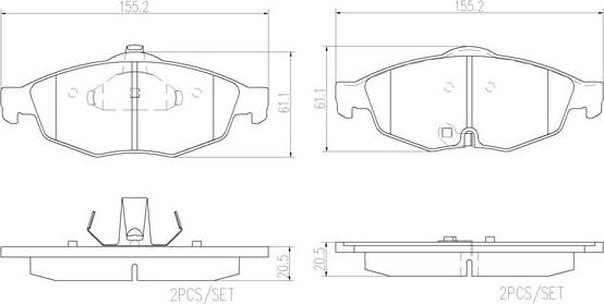 Brembo P11016N - Bremžu uzliku kompl., Disku bremzes www.autospares.lv