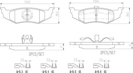 Brembo P11010N - Bremžu uzliku kompl., Disku bremzes www.autospares.lv