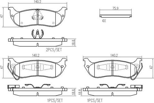 Brembo P11029N - Bremžu uzliku kompl., Disku bremzes www.autospares.lv