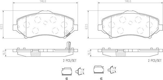 Brembo P11025N - Bremžu uzliku kompl., Disku bremzes www.autospares.lv