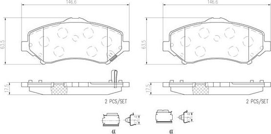 Brembo P11022N - Bremžu uzliku kompl., Disku bremzes www.autospares.lv