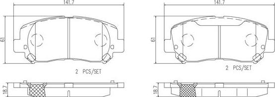 Brembo P18032N - Bremžu uzliku kompl., Disku bremzes www.autospares.lv