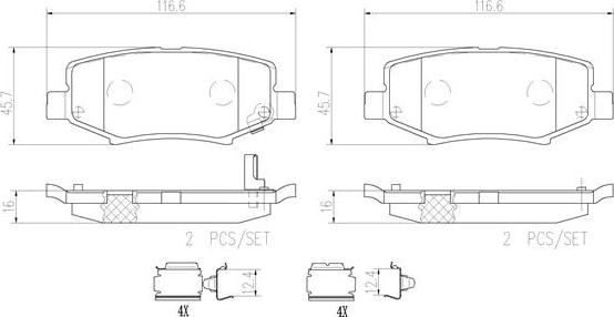 Brembo P18024N - Bremžu uzliku kompl., Disku bremzes www.autospares.lv