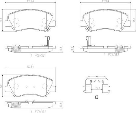 Brembo P18025N - Bremžu uzliku kompl., Disku bremzes autospares.lv