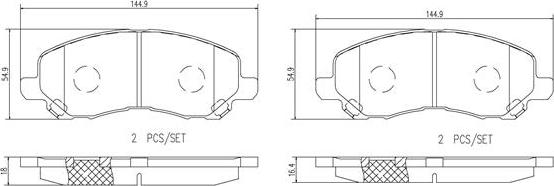 Brembo P18027N - Bremžu uzliku kompl., Disku bremzes autospares.lv