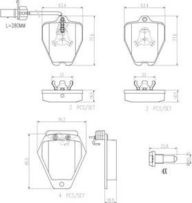 Brembo P85096N - Bremžu uzliku kompl., Disku bremzes www.autospares.lv