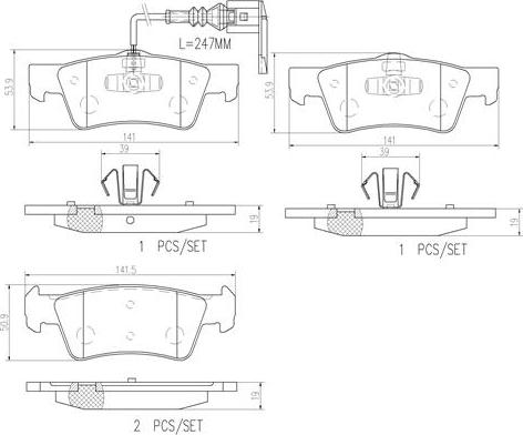 Brembo P85091N - Тормозные колодки, дисковые, комплект www.autospares.lv