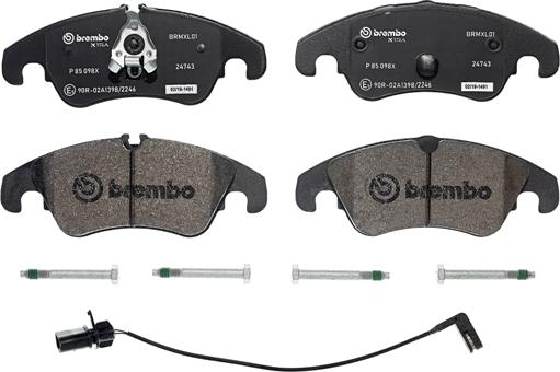 Brembo P 85 098X - Bremžu uzliku kompl., Disku bremzes www.autospares.lv