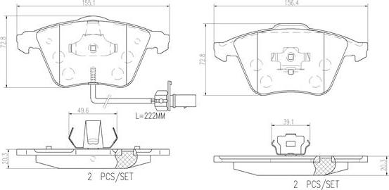 Brembo P85097N - Bremžu uzliku kompl., Disku bremzes www.autospares.lv