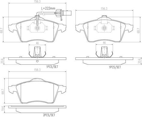 Brembo P85049N - Brake Pad Set, disc brake www.autospares.lv