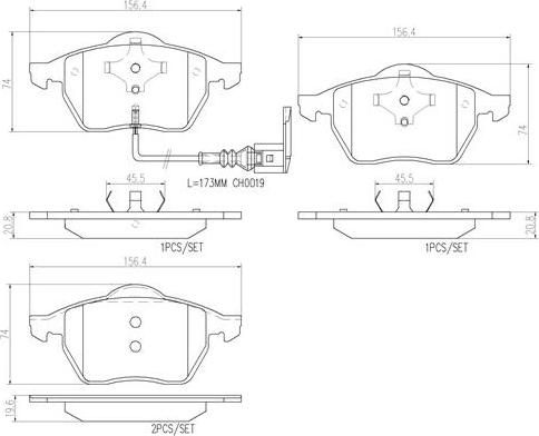 Brembo P85045N - Brake Pad Set, disc brake www.autospares.lv