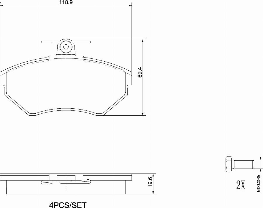 Brembo P85042N - Bremžu uzliku kompl., Disku bremzes www.autospares.lv