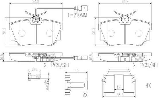 Brembo P85059N - Bremžu uzliku kompl., Disku bremzes autospares.lv