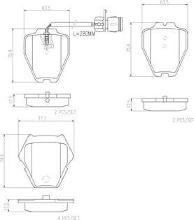 Brembo P85054N - Bremžu uzliku kompl., Disku bremzes www.autospares.lv