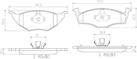 Brembo P85055N - Bremžu uzliku kompl., Disku bremzes www.autospares.lv