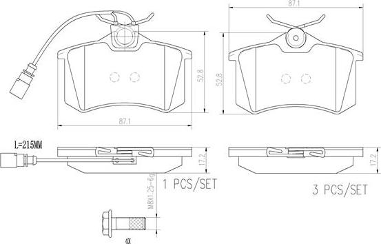 Brembo P85058N - Brake Pad Set, disc brake www.autospares.lv