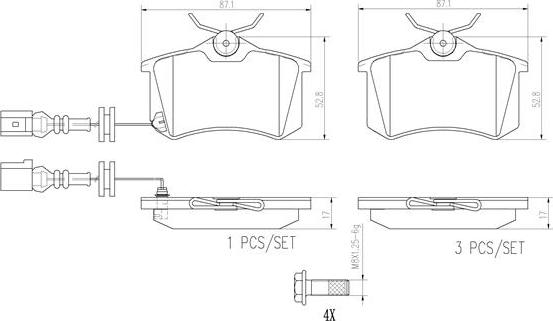 Brembo P85066N - Brake Pad Set, disc brake www.autospares.lv