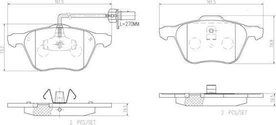 Brembo P85061N - Тормозные колодки, дисковые, комплект www.autospares.lv