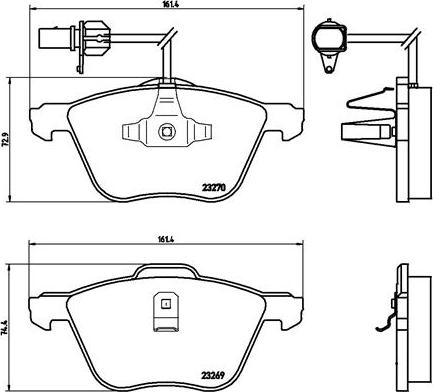 Brembo P 85 061 - Тормозные колодки, дисковые, комплект www.autospares.lv