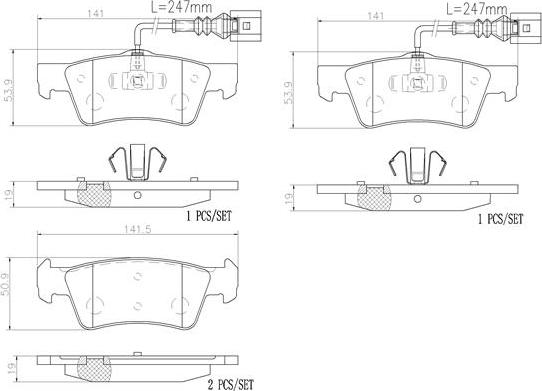 Brembo P85068N - Тормозные колодки, дисковые, комплект www.autospares.lv