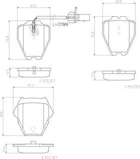 Brembo P85067N - Brake Pad Set, disc brake www.autospares.lv