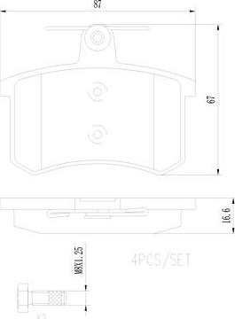 Brembo P85013N - Bremžu uzliku kompl., Disku bremzes autospares.lv