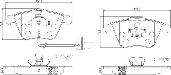 Brembo P85084N - Bremžu uzliku kompl., Disku bremzes autospares.lv