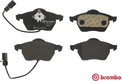 Brembo P 85 085 - Bremžu uzliku kompl., Disku bremzes www.autospares.lv