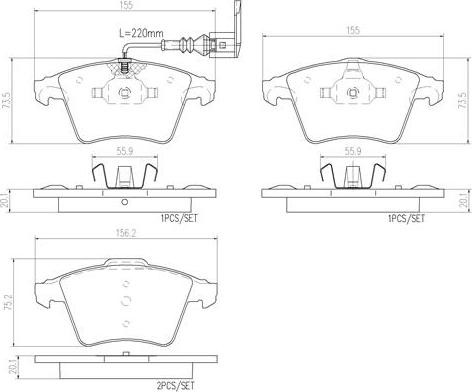 Brembo P85081N - Тормозные колодки, дисковые, комплект www.autospares.lv