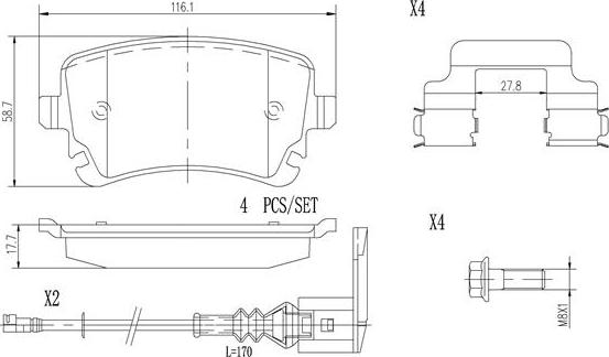 Brembo P85083N - Тормозные колодки, дисковые, комплект www.autospares.lv