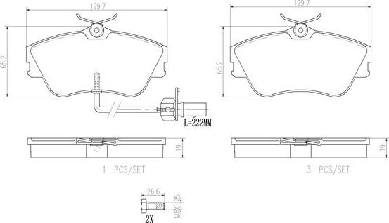 Brembo P85029N - Bremžu uzliku kompl., Disku bremzes autospares.lv