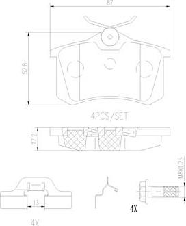 Brembo P85020N - Brake Pad Set, disc brake www.autospares.lv