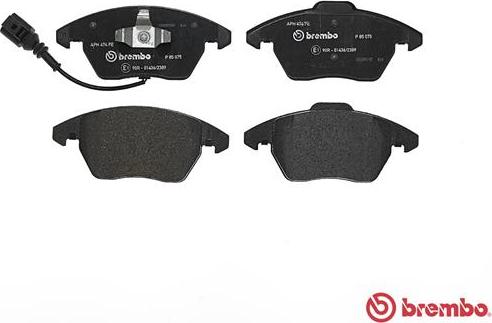 Brembo P 85 075 - Тормозные колодки, дисковые, комплект www.autospares.lv