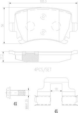 Brembo P85073N - Тормозные колодки, дисковые, комплект www.autospares.lv