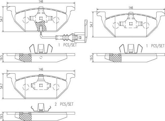 Brembo P85072N - Brake Pad Set, disc brake www.autospares.lv