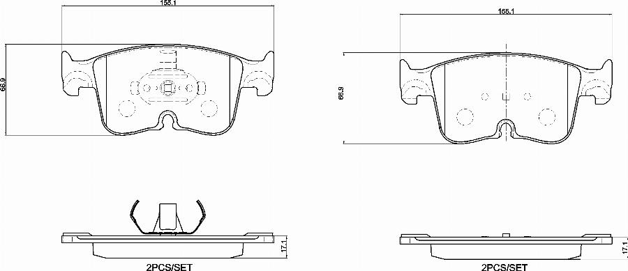 Brembo P 85 199 - Bremžu uzliku kompl., Disku bremzes www.autospares.lv