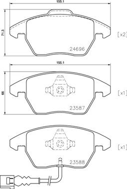 Brembo P 85 146 - Тормозные колодки, дисковые, комплект www.autospares.lv