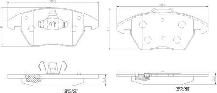 Brembo P85148N - Bremžu uzliku kompl., Disku bremzes autospares.lv