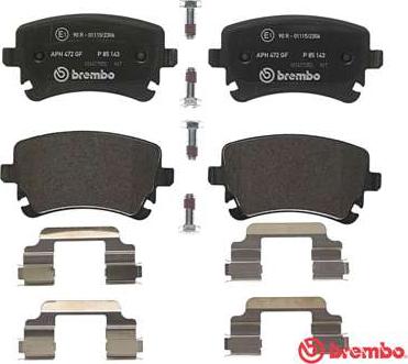 Brembo P 85 143 - Bremžu uzliku kompl., Disku bremzes www.autospares.lv