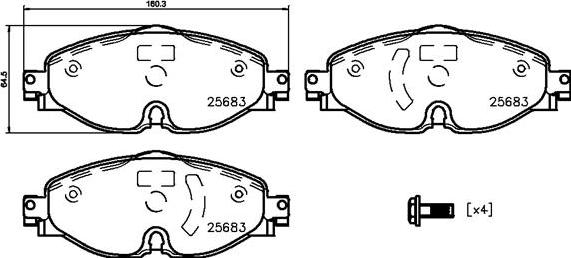 Brembo P85147N - Bremžu uzliku kompl., Disku bremzes autospares.lv