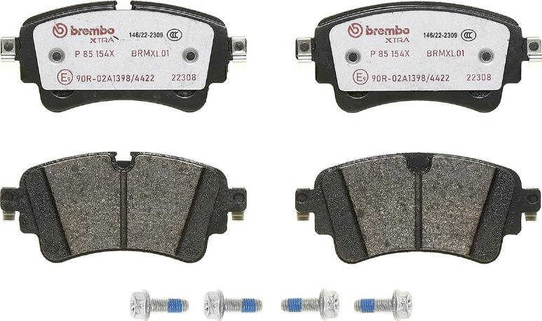 Brembo P 85 154X - Bremžu uzliku kompl., Disku bremzes www.autospares.lv