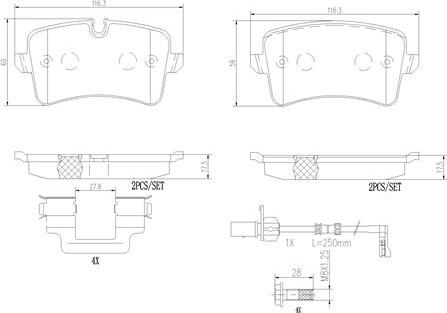 Brembo P85150N - Bremžu uzliku kompl., Disku bremzes www.autospares.lv