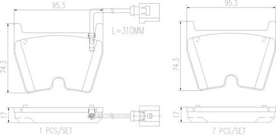 Brembo P85152N - Bremžu uzliku kompl., Disku bremzes www.autospares.lv