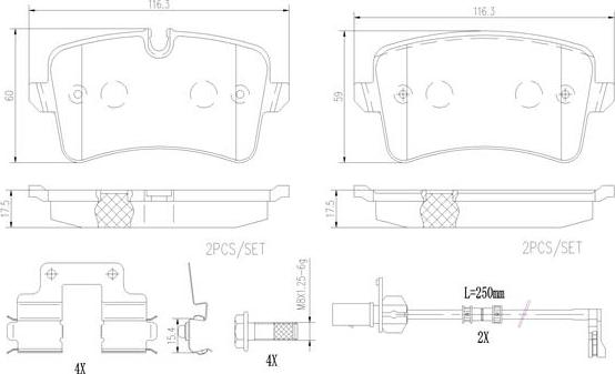 Brembo P85157N - Тормозные колодки, дисковые, комплект www.autospares.lv