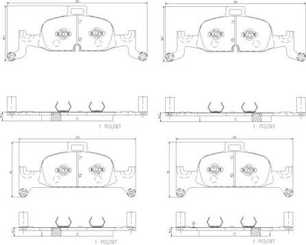 Brembo P85164N - Bremžu uzliku kompl., Disku bremzes www.autospares.lv