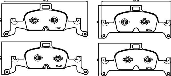 Brembo P 85 164 - Bremžu uzliku kompl., Disku bremzes www.autospares.lv