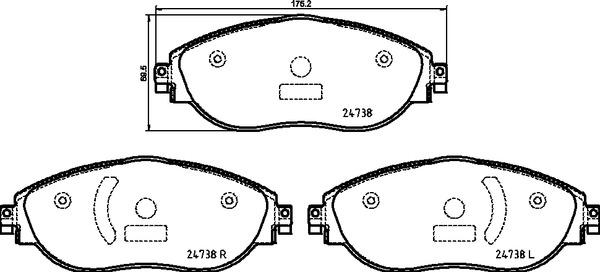 Brembo P 85 166 - Bremžu uzliku kompl., Disku bremzes www.autospares.lv