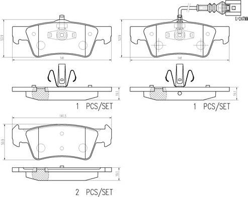 Brembo P85163N - Тормозные колодки, дисковые, комплект www.autospares.lv